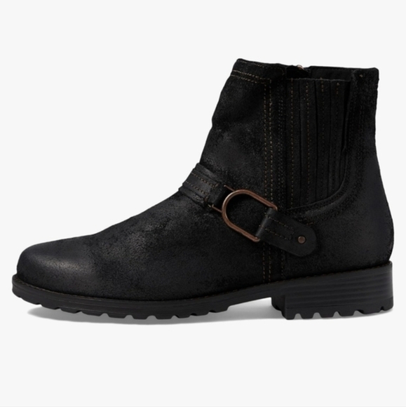 Clarks Aspra Buckle Black Suede distressed ankle boots booties size 12 brand new - Picture 6 of 6